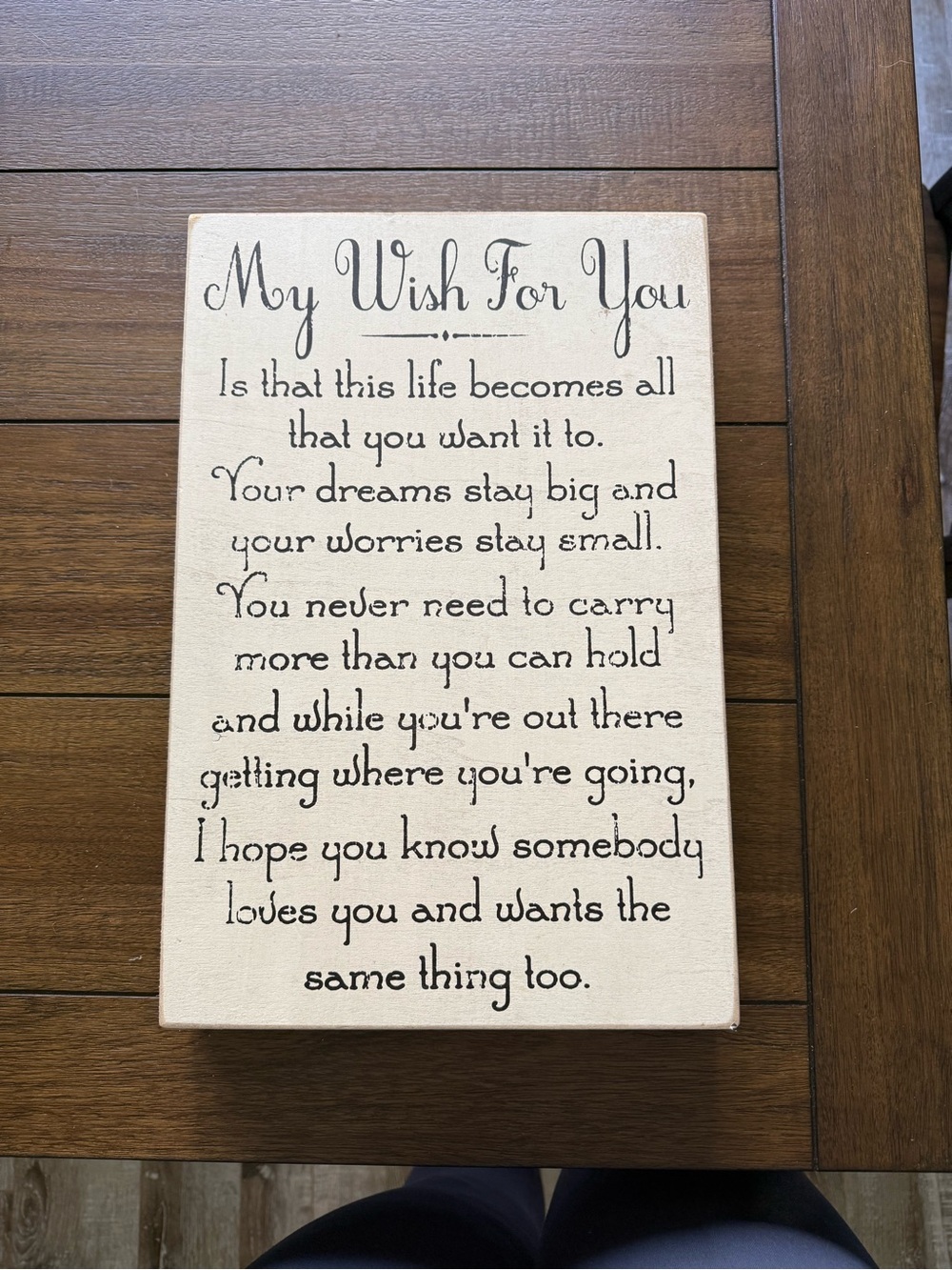 My Wish For You Wall Plaque - Neutral Script